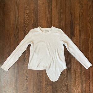 Madewell texture & thread white long sleeve top
